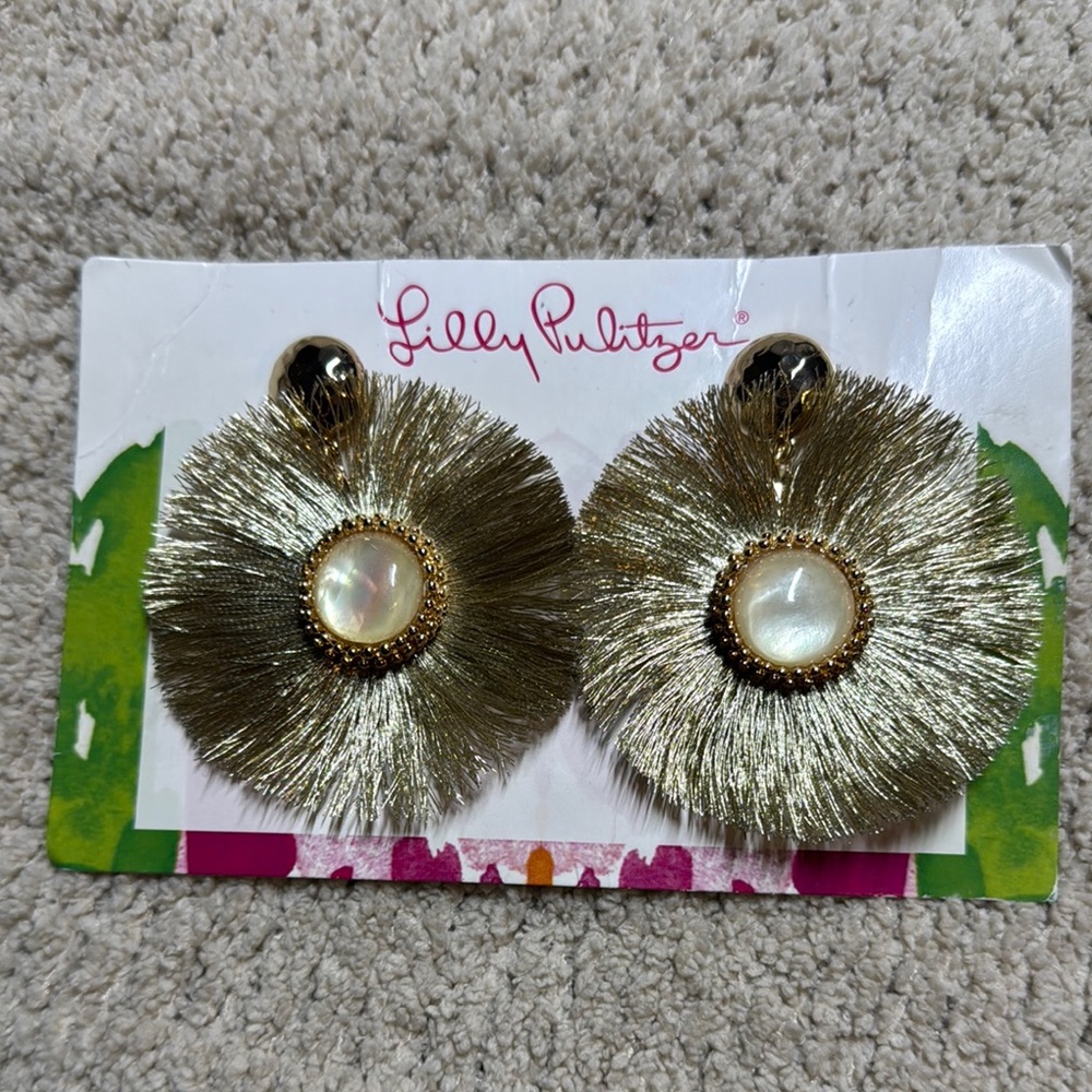 Lilly Pulitzer Gold Statement Earrings